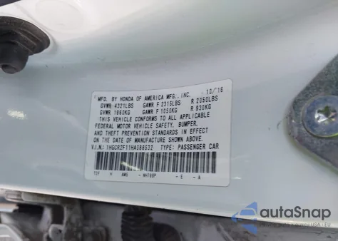 2017 Honda Accord Sport Se from USA, damaged, VIN 1HGCR2F11HA088532